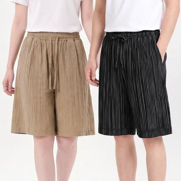 [BUNJANG] Unisex Plus Size Pleated Banding Shorts / 남녀공용 빅사이즈 주름 밴딩 반바지