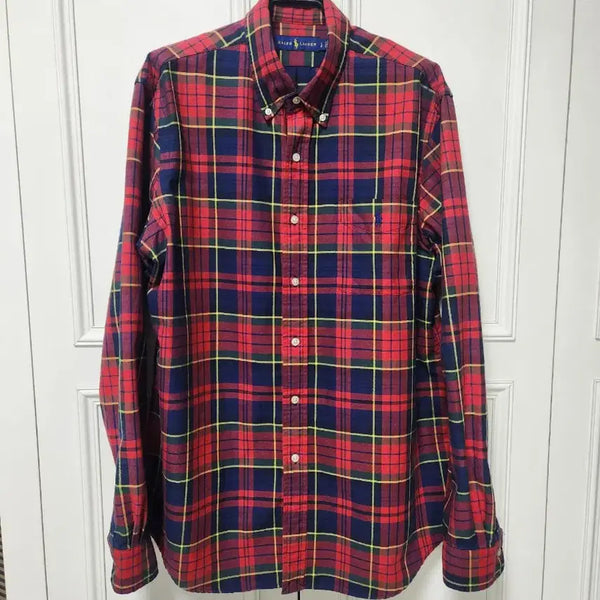 [BUNJANG] Polo Ralph Lauren Men's Cotton Tartan Check Shirt L (fits XL) / (105)폴로랄프로렌 남성 타탄 체크 셔츠