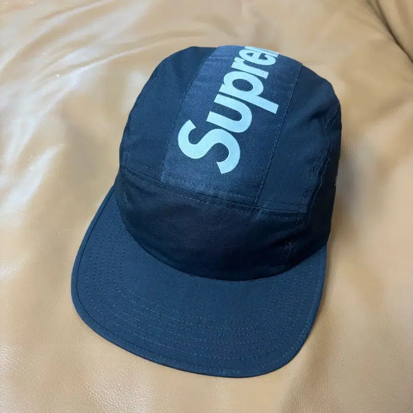 [BUNJANG] Supreme Top Panel Logo Camp Cap Black / 슈프림 캠프캡 모자 탑 패널 로고 블랙