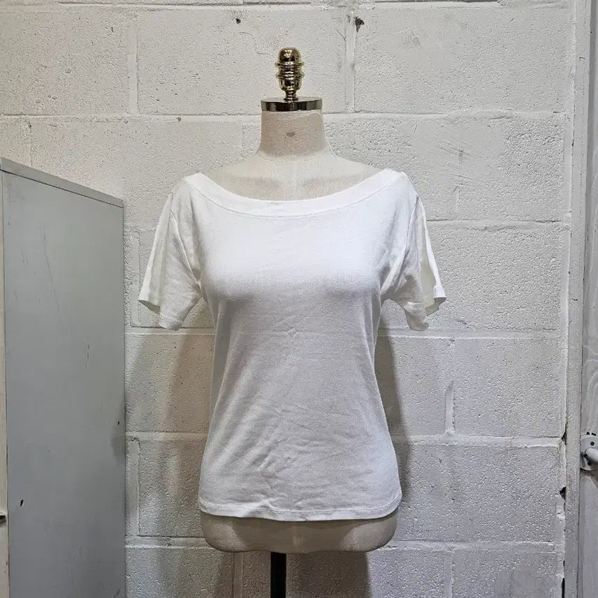 [BUNJANG] Wide Round Plain T-Shirt - White / 와이드라운드 무지 반팔- 화이트
