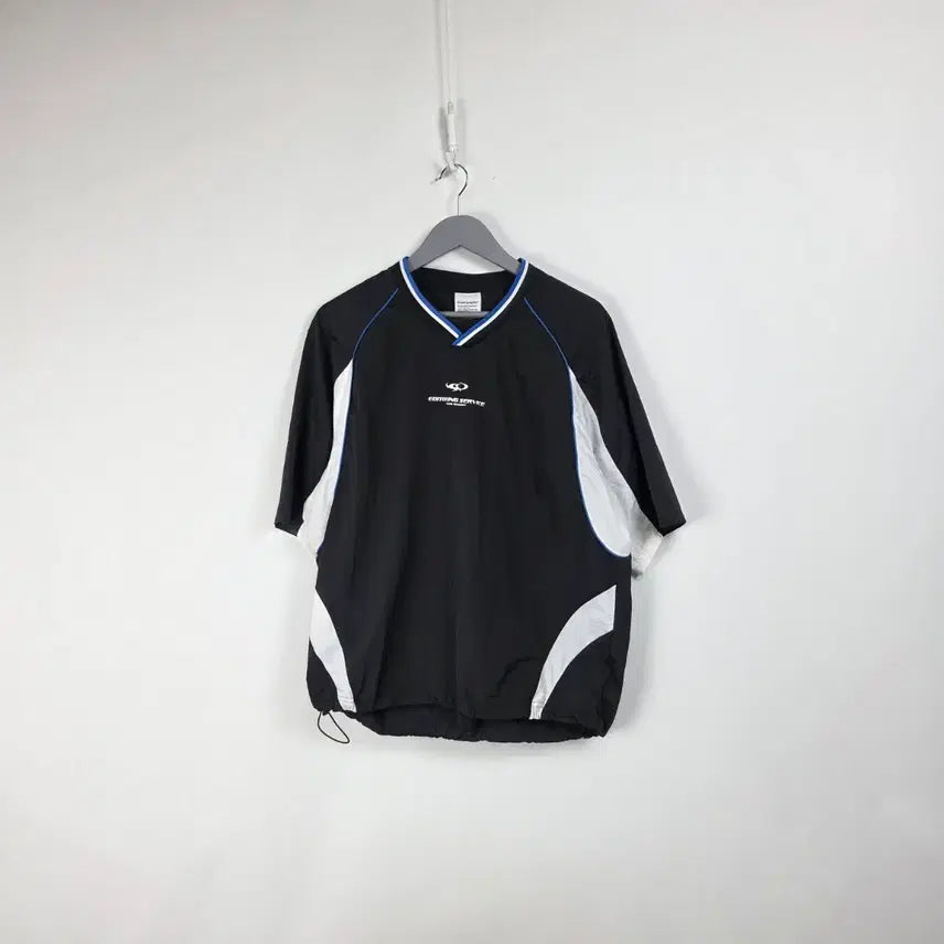 [BUNJANG] Codegraphy Nylon Short Sleeve Anorak T-Shirt Black/White / 코드그라피 나일론 반팔 아노락 티셔츠 블랙 화이트 남 100. 260804