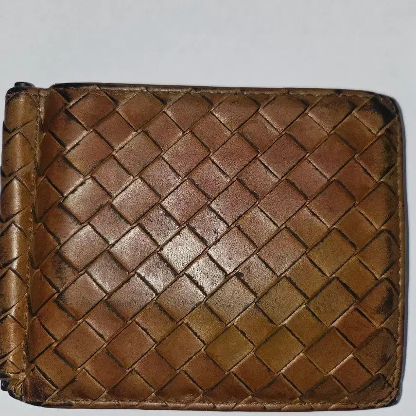 [BUNJANG] Bottega Veneta Intrecciato Weaving Bifold Wallet Brown / 보테가베네타 머니클립 지갑 브라운
