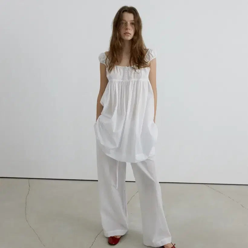 [BUNJANG] Overdue Flare Babydoll Dress + Pants Set / 오버듀플레어 베이비돌 원피스+팬츠 set