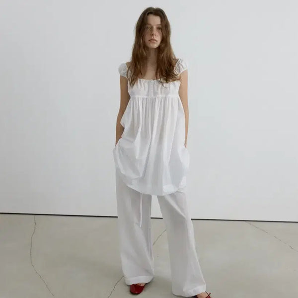 [BUNJANG] Overdue Flare Babydoll Dress + Pants Set / 오버듀플레어 베이비돌 원피스+팬츠 set