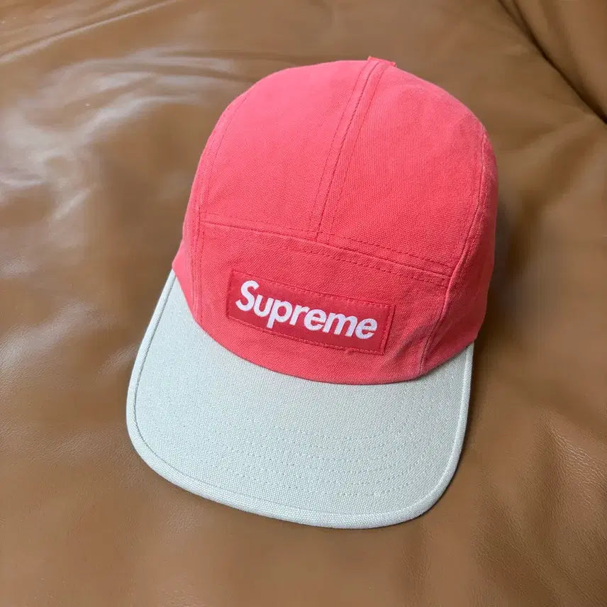 [BUNJANG] Supreme Box Logo Camp Cap Coral Pink / 슈프림 캠프캡 모자 박스로고 코랄 핑크