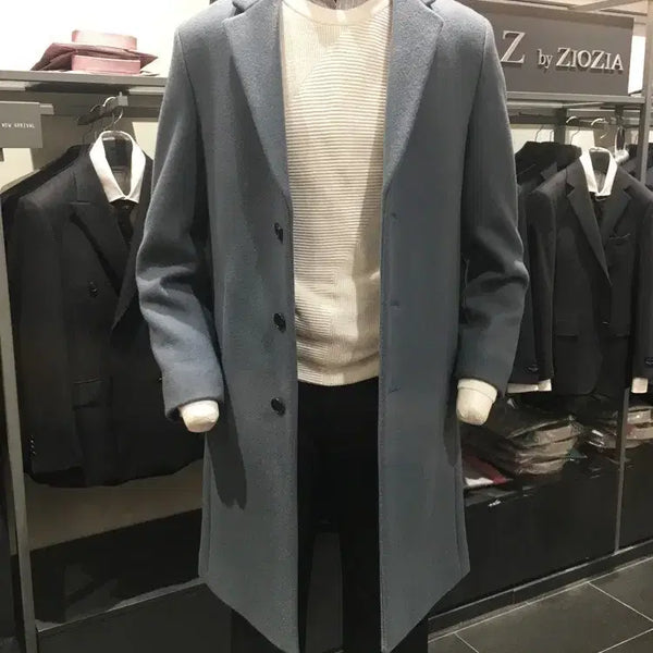[BUNJANG] ZIOZIA Semi-Oversized Single Coat Light Blue (Size 105) / [급처]지오지아 세미오버핏 소라색 싱글코트 (105)