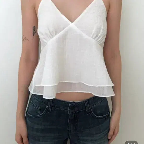 [BUNJANG] Yue V-Neck Bustier White / yue 페어리 뷔스티에 화이트