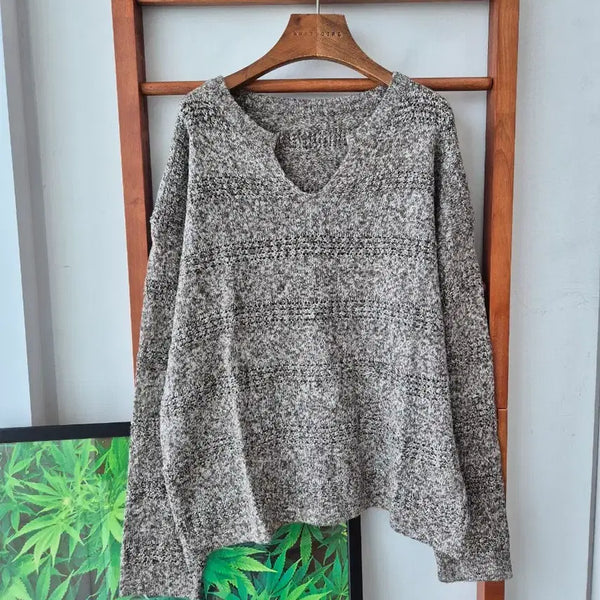 [BUNJANG] V-Neck Knit Sweater Brown / (새상품) 니트 스웨터 브라운