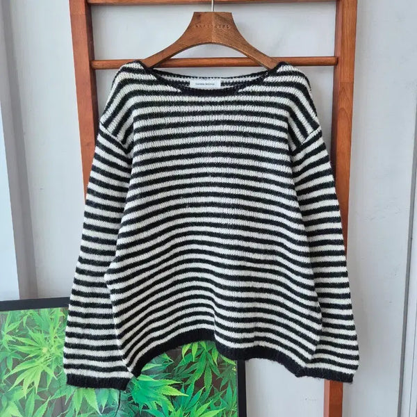 [BUNJANG] NOTHING WRITTEN Striped Hairy Knit / (새상품) NOTHING WRITTEN 단가라 헤어리니트