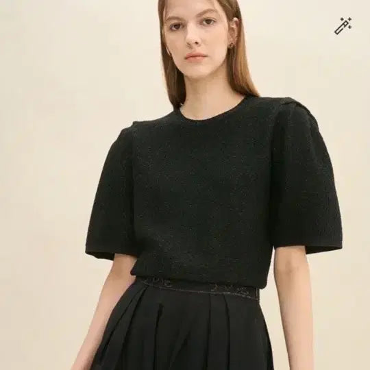 [BUNJANG] Time Puff Sleeve Knit Top / 23타임 퍼프 소매 니트 탑