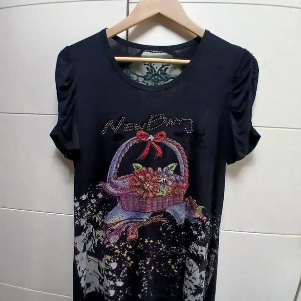 [BUNJANG] Nice Girl Short Sleeve T-Shirt Women's Size 66 / 나이스걸 반팔 티셔츠 여성 의류66