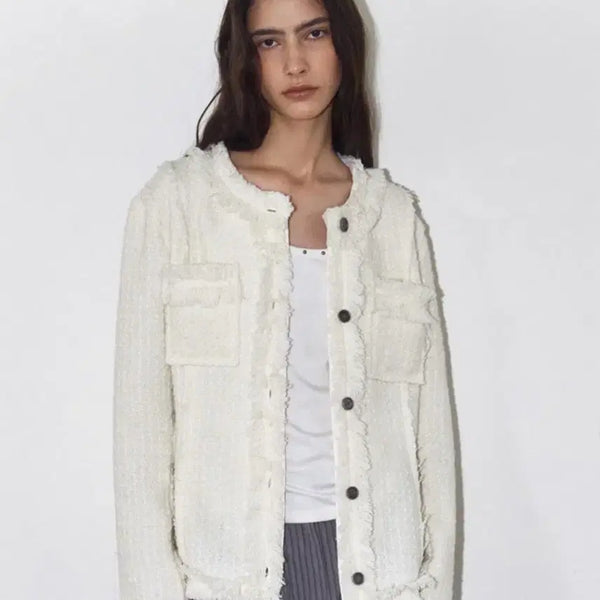 [BUNJANG] Polimiu Tweed Jacket Ivory / 폴리수엠 트위드 자켓 아이보리