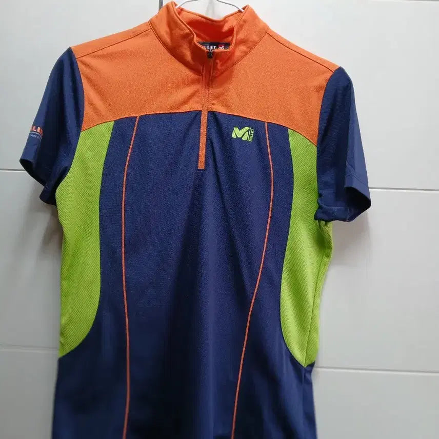 [BUNJANG] Millet Women's Short-Sleeve T-Shirt Navy/Orange Size 95 / 밀레 기능성 네이비주황색95여성반팔티