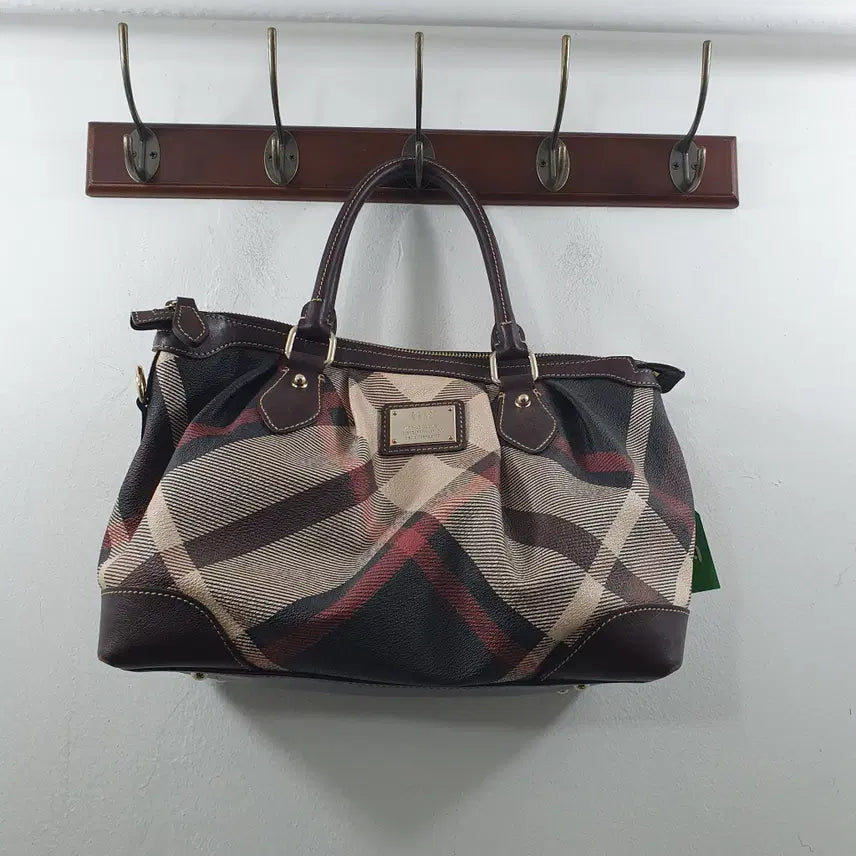 [BUNJANG] Daks Women's Plaid Tote Bag / 닥스 여성 체크패턴 토트백 데일리 가방