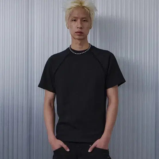 [BUNJANG] 9999 Archive Curved Line Technical T-Shirt / 9999아카이브) Curved Line Technical T