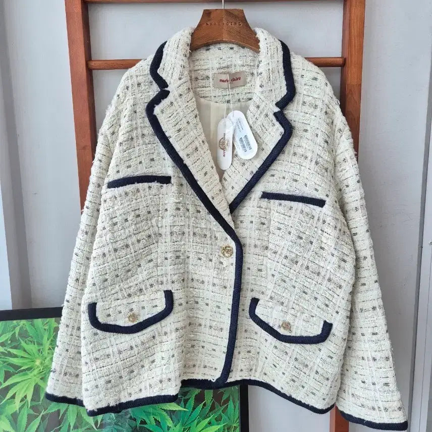 [BUNJANG] Marie Claire Tweed Jacket Ivory / (새상품)마리끌레르 트위드 자켓 아이보리