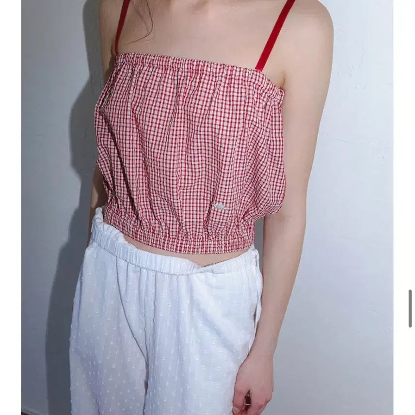 [BUNJANG] Aaran Gingham Bustier Check Top / 어랜 깅엄뷔스티에 체크탑