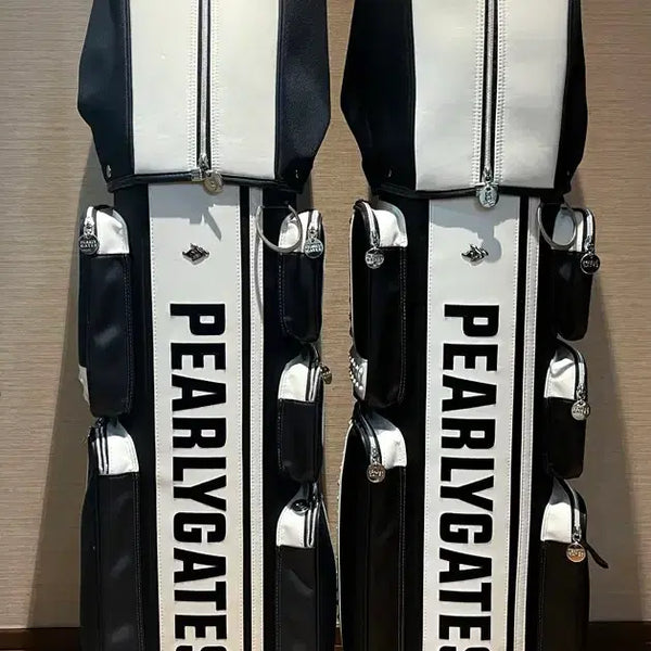 [BUNJANG] Pargates Golf Caddy Bag Black/Navy / 파리게이츠 골프 캐디백 블랙/네이비