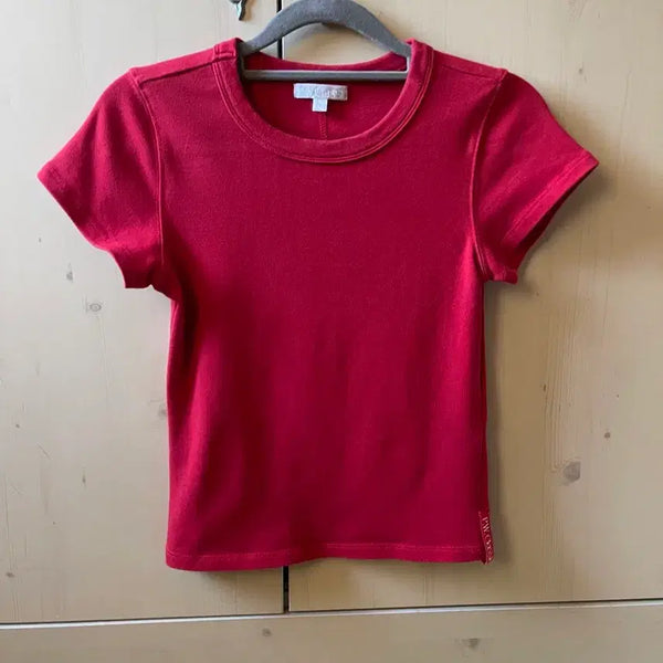 [BUNJANG] Partimento Women's Short-Sleeve T-Shirt (Red) / 파르티멘토 우먼 반팔티(red)