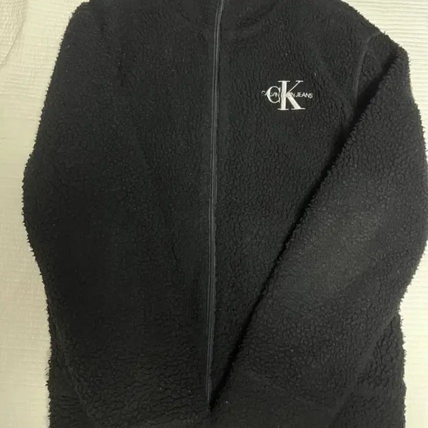 [BUNJANG] Calvin Klein Jeans Fleece Zip-Up Jacket Black / 캘빈클라인 진 플리스 집업 자켓 블랙