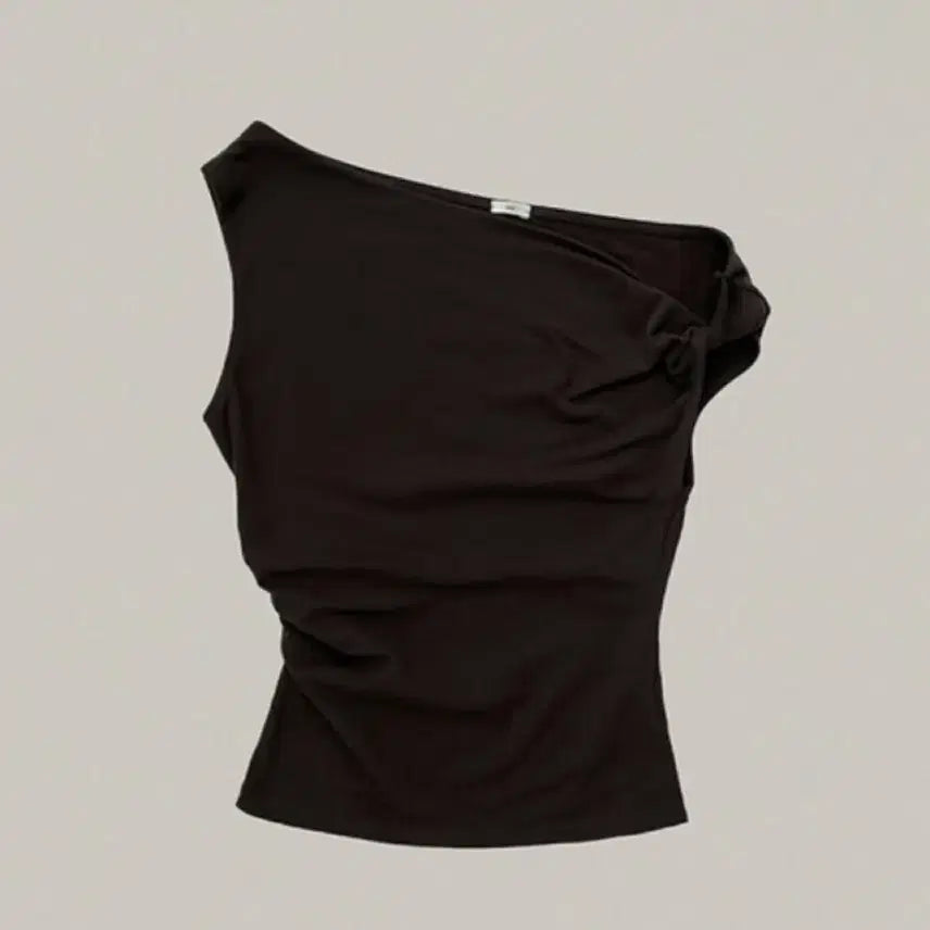 [BUNJANG] Agust Unbalanced Sleeveless Brown T-shirt / 어그스트 언발란스 슬리브리스 브라운 티셔츠