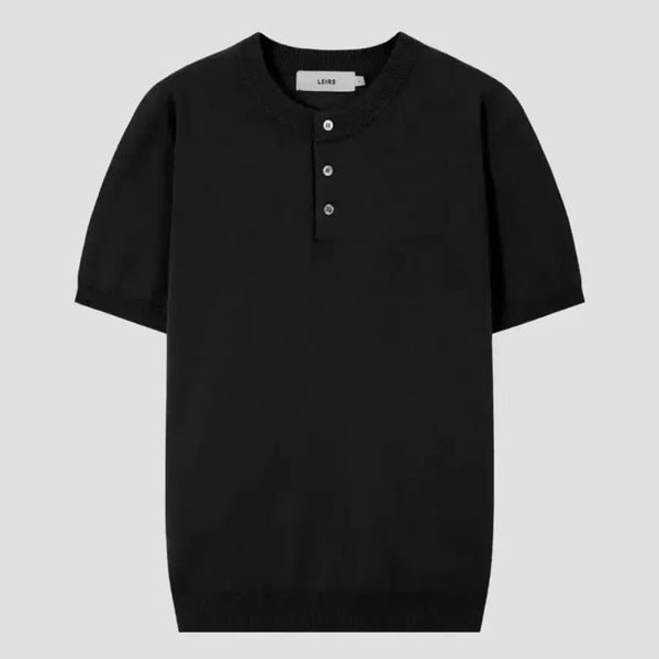 [BUNJANG] L'heure Short Sleeve Knit Black Charcoal / (L) 르아르 반팔 니트 블랙, 차콜