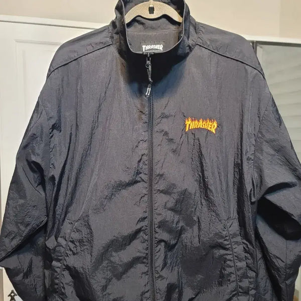 [BUNJANG] Thrasher Flame Nylon Track Jacket (M) / 트레셔 플레임 나일론 트랙자켓 M