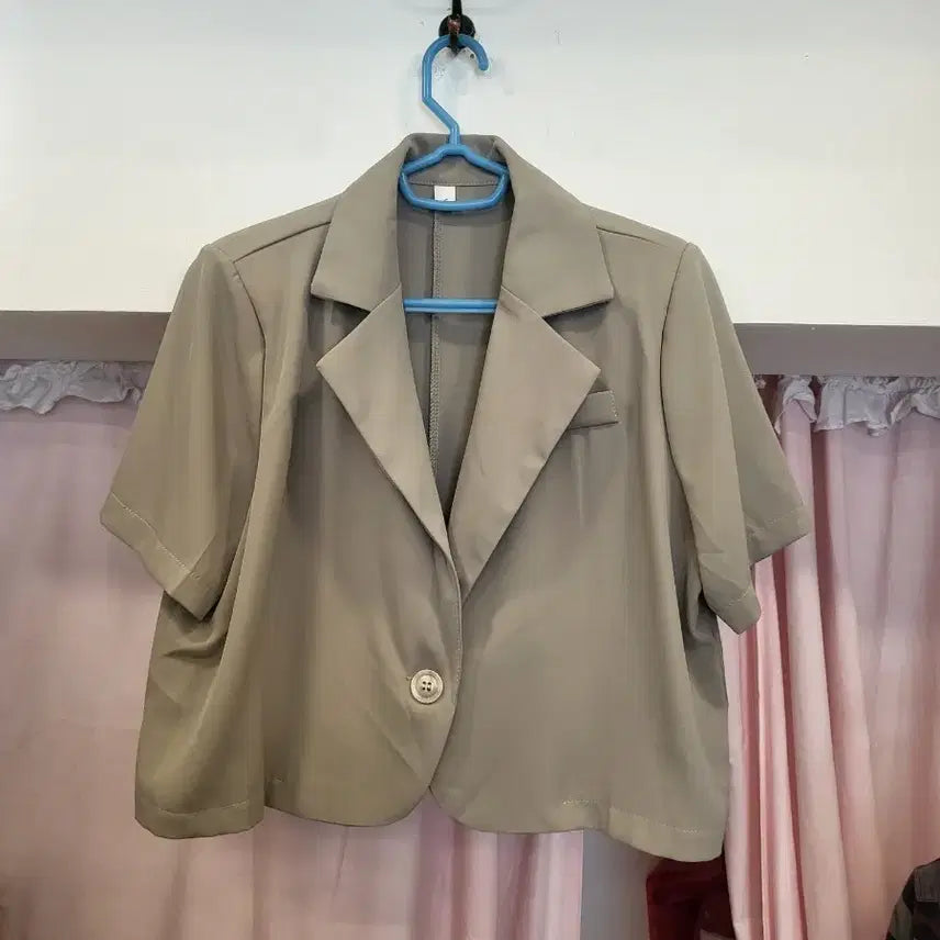 [BUNJANG] Beige Short-Sleeve Jacket / 베이지색 반팔 자켓