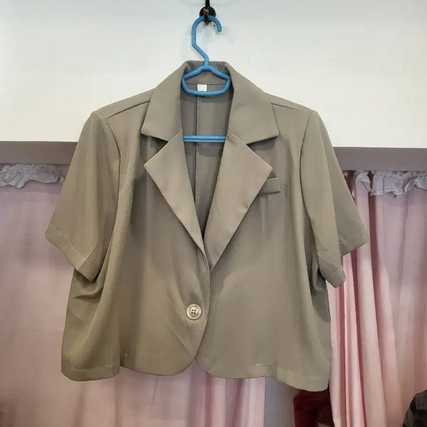 [BUNJANG] Beige Short-Sleeve Jacket / 베이지색 반팔 자켓