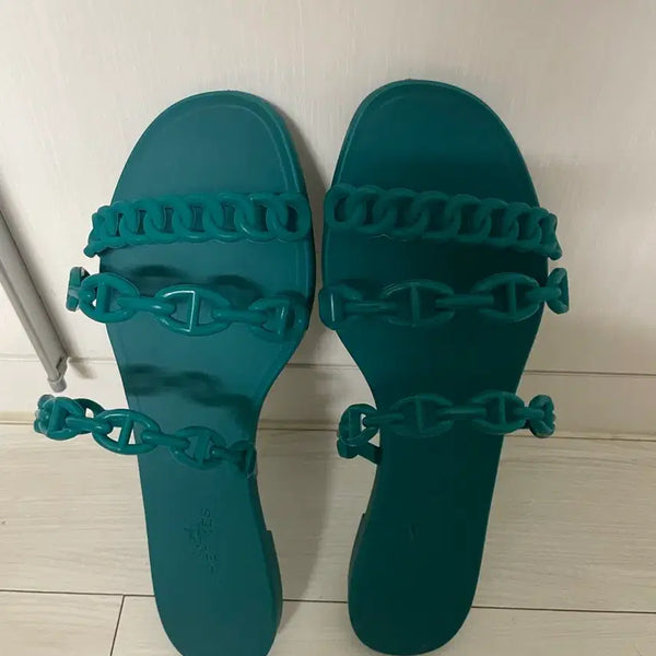 [BUNJANG] Hermes Style Jelly Sandals Green Size 36 / 에르메스 젤리 샌들 36 그린