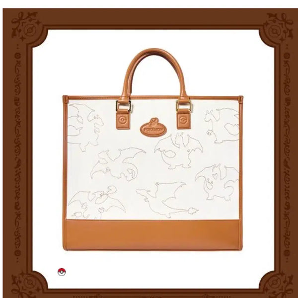 [BUNJANG] Pokemon Leather Canvas Tote Bag / 포켓몬 레더 캔버스 토트백