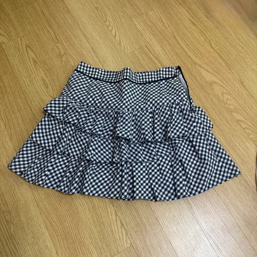 [BUNJANG] Check Frill Skirt Vintage / 체크 프릴 스커트 프리즘스톤 갸루 깔
