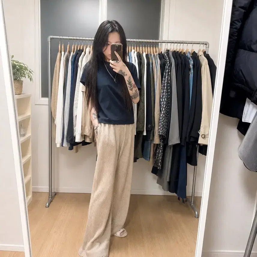 [BUNJANG] Thursday Island Knit Wide Pants / Thursday Island 니트 와이드 팬츠