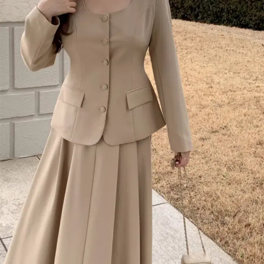 [BUNJANG] Flatter Paris Hourglass Square Jacket (Free Size/Beige) / 새상품) 플랫퍼 파리 아워글래스 스퀘어자켓 (free/베이지)