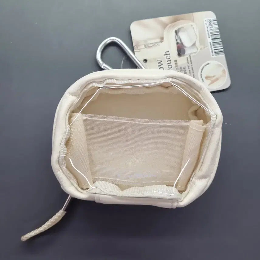 [BUNJANG] Artbox Carabiner Mini Pouch Ivory / 아트박스 카라비너 미니파우치 아이보리