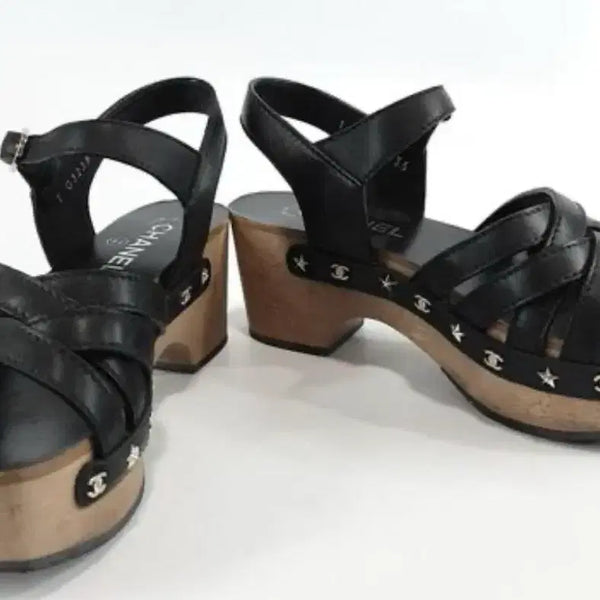 [BUNJANG] Chanel Wedge Sandals Black / 샤넬 웨지샌들