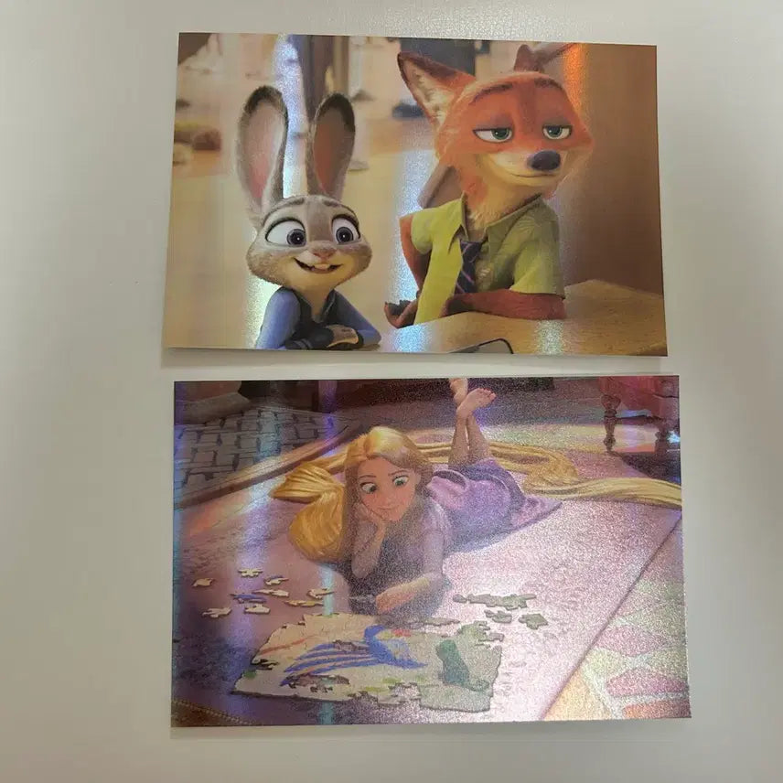 [BUNJANG] Disney Zootopia Rapunzel Hologram Postcard Set / 디즈니 주토피아 라푼젤 홀로그램 엽서 2종 일괄