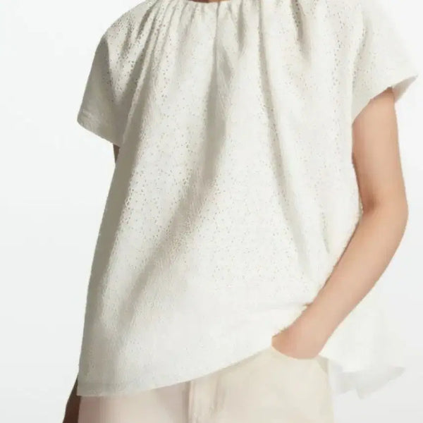 [BUNJANG] COS Broadcloth Anglaise Blouse / (새상품)COS 코스 루즈핏 브로드리 앙글레이즈 블라우스