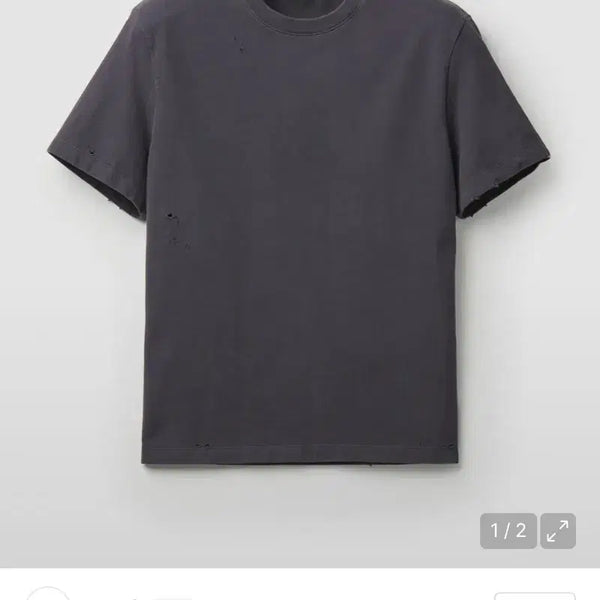 [BUNJANG] COOR Damaged Crop T-Shirt (Washed Purple) / [XL] 쿠어 데미지드 크롭 티셔츠 (워시드퍼플)