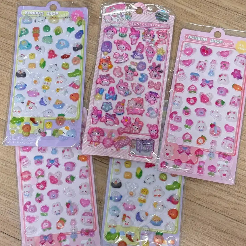 [BUNJANG] Bongbong Drop Stickers Bundle Set (Includes My Melody) / 봉봉 드롭 스티커 일괄 판매