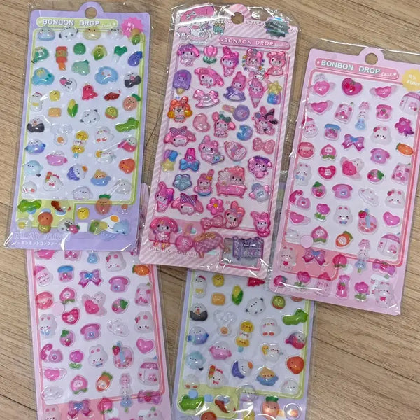 [BUNJANG] Bongbong Drop Stickers Bundle Set (Includes My Melody) / 봉봉 드롭 스티커 일괄 판매