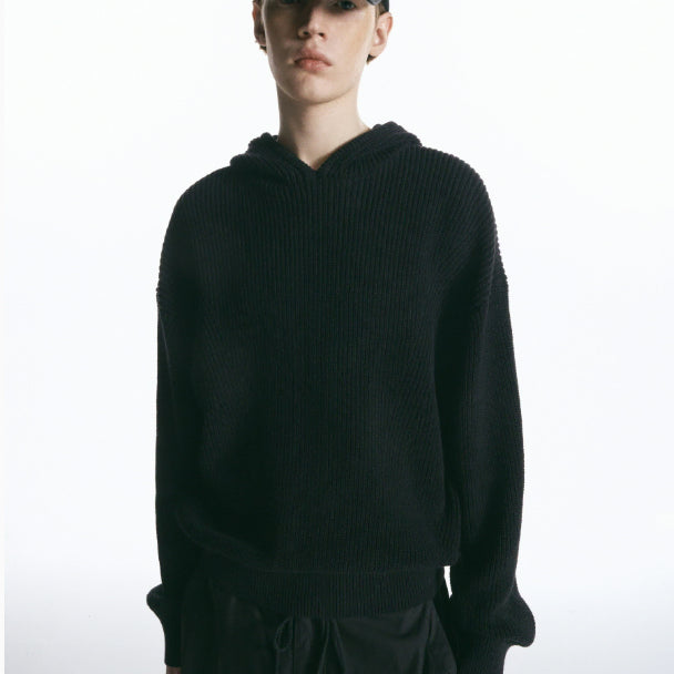 [BUNJANG] INSILENCE Linen Cotton Knit Hoodie Black / L)인사일런스 린넨 코튼 니트 후디 블랙 판매