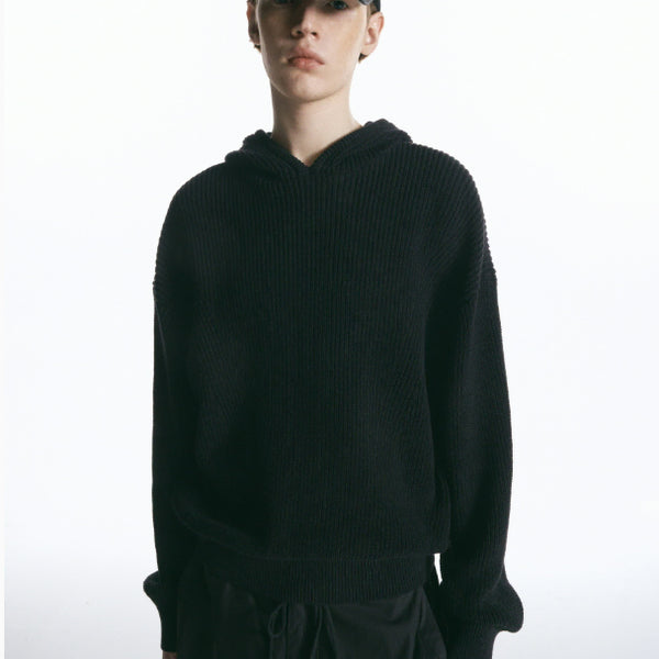 [BUNJANG] INSILENCE Linen Cotton Knit Hoodie Black / L)인사일런스 린넨 코튼 니트 후디 블랙 판매