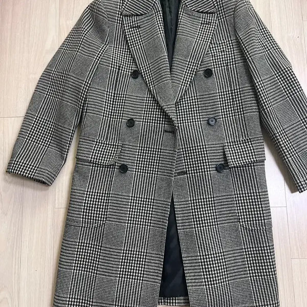 [BUNJANG] MAN ON THE BLOC Double-Breasted Wool Glen Check Overcoat / 맨온더분 더블 브레스티드 울 코트