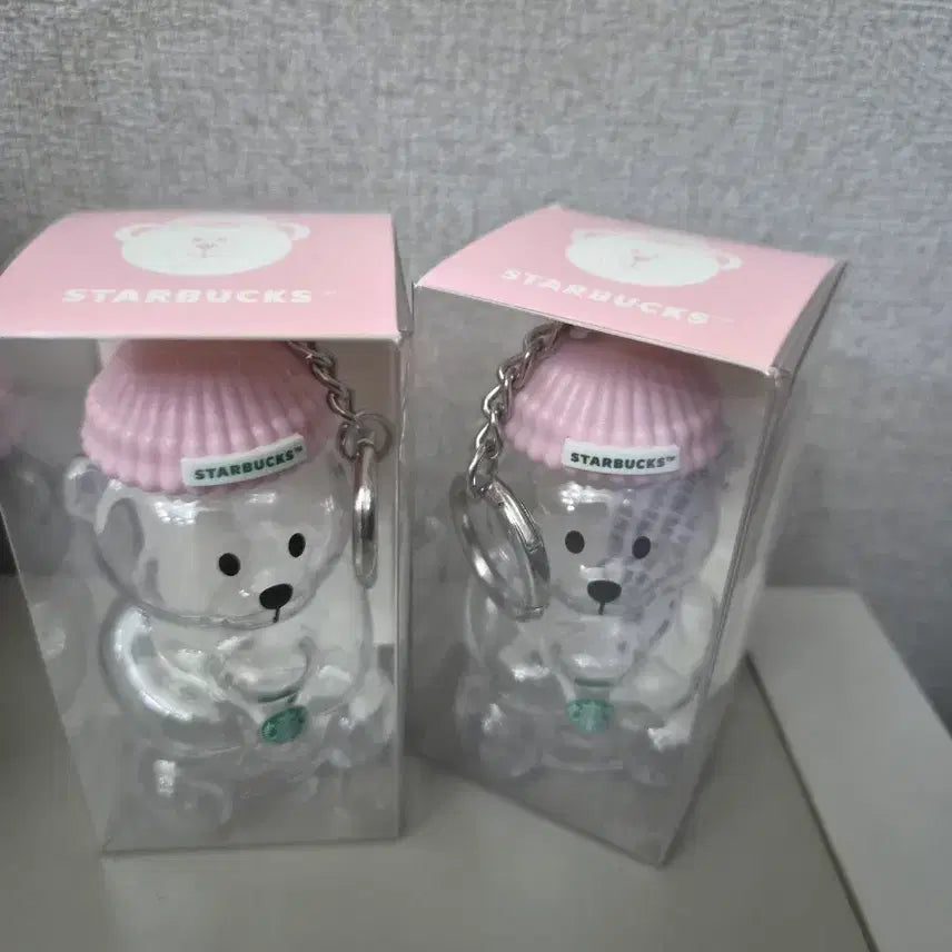 [BUNJANG] Starbucks Bearista Miniature Keyring Set (Pink, 2 pcs) / (핑크2개세트)스타벅스 베어리스타 미니어처 키링