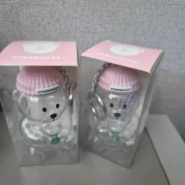 [BUNJANG] Starbucks Bearista Miniature Keyring Set (Pink, 2 pcs) / (핑크2개세트)스타벅스 베어리스타 미니어처 키링