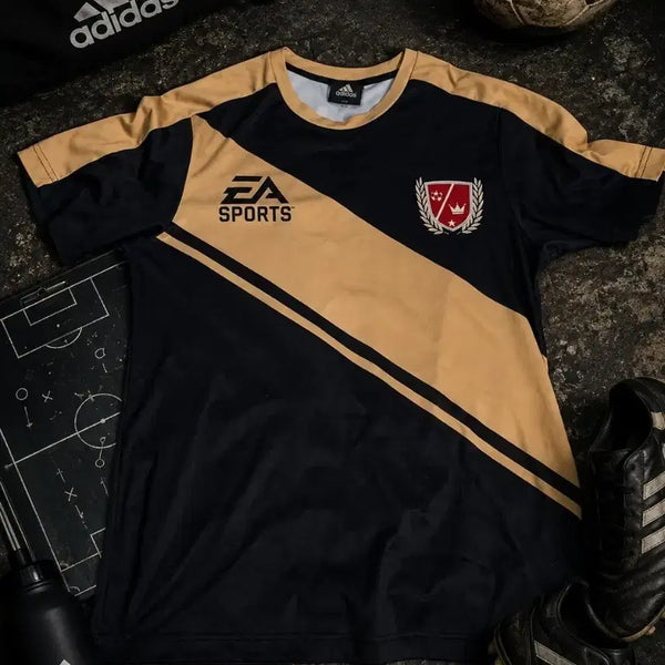 [BUNJANG] EA SPORTS Collaboration Soccer Jersey Black/Gold / EA SPORTS 콜라보 축구 유니폼 블랙/골드