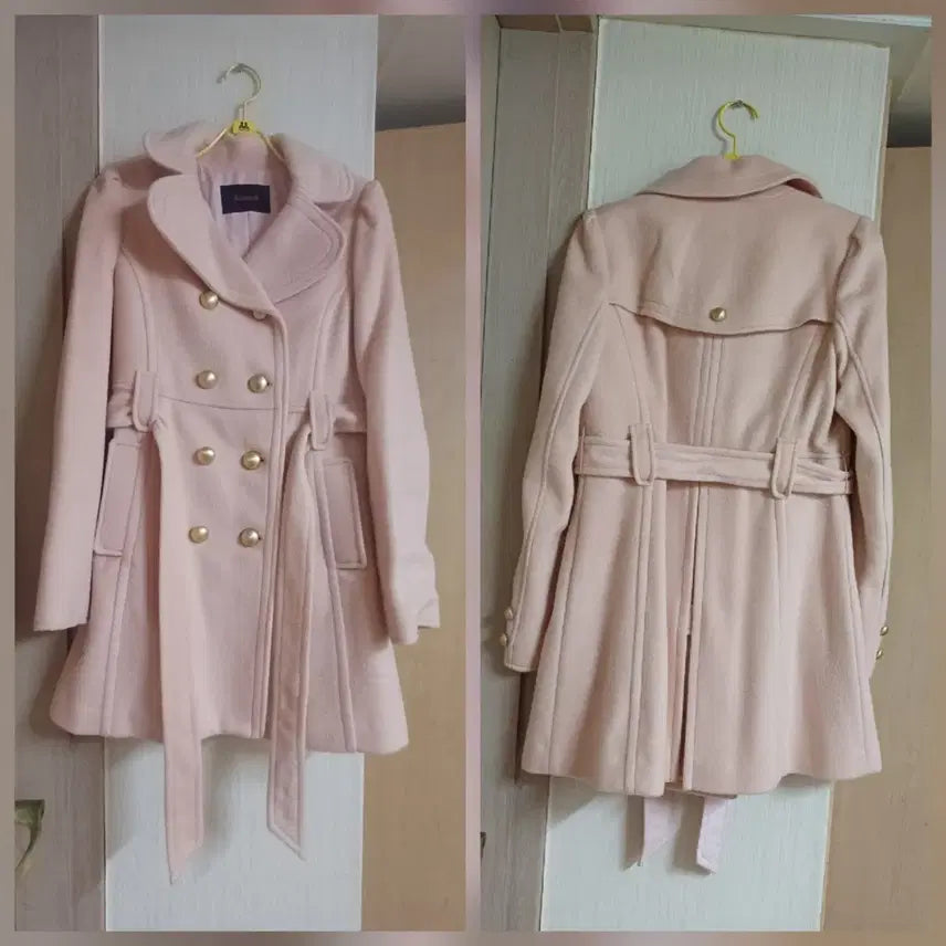 [BUNJANG] Vanilla B Pink Wool Coat Size 55 / 바닐라비 핑크 울코트 55