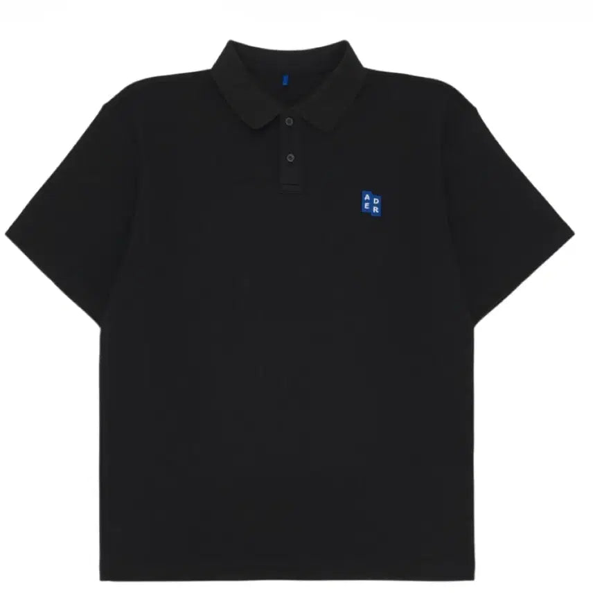 [BUNJANG] Ader Error Logo Short Sleeve Polo Shirt Black / 아더에러 로고 반팔 카라티 블랙