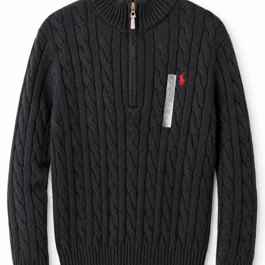 [BUNJANG] Polo Ralph Lauren Cable Knit Half-Zip Sweatshirt / 폴로 랄프로렌 케이블 니트 반집업